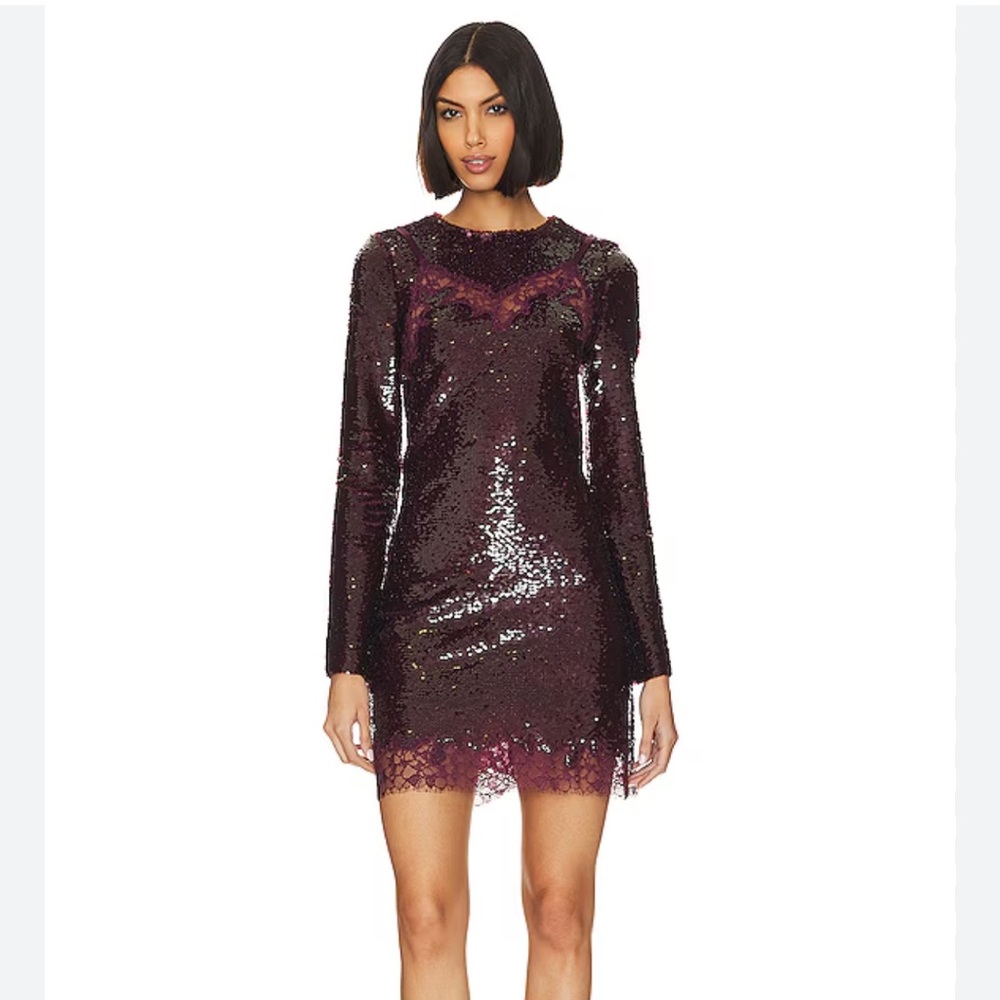 SIMKHAI BRAND NEW w/o Tags Sequin Long Sleeve Mini Dress